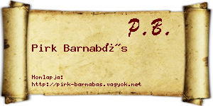 Pirk Barnabás névjegykártya