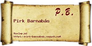 Pirk Barnabás névjegykártya